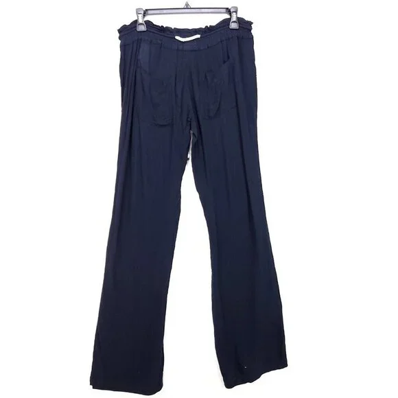 Roxy Bathingsuit Cover Up Pants Oceanside Drawstring Beach Summer Size XL Blue - Picture 2 of 15